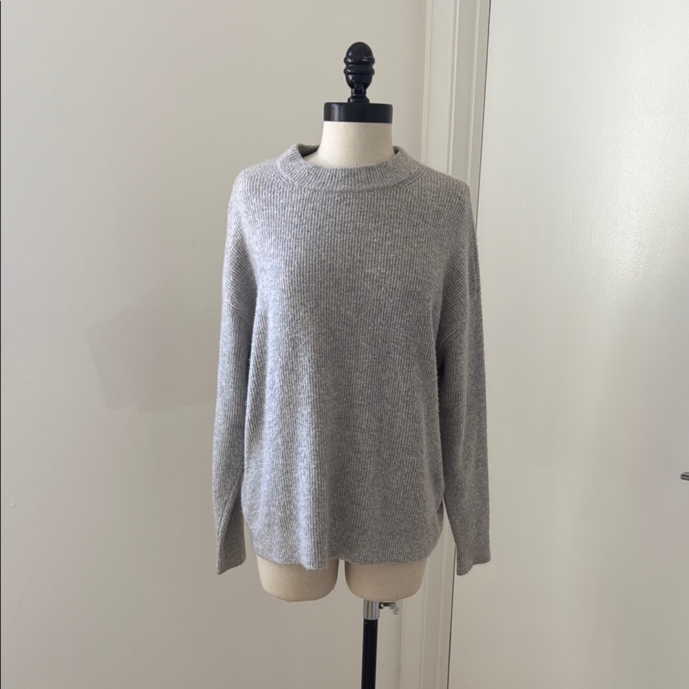 Saks Fifth Avenue Gray Crew Neck Sweater with Soft Knit